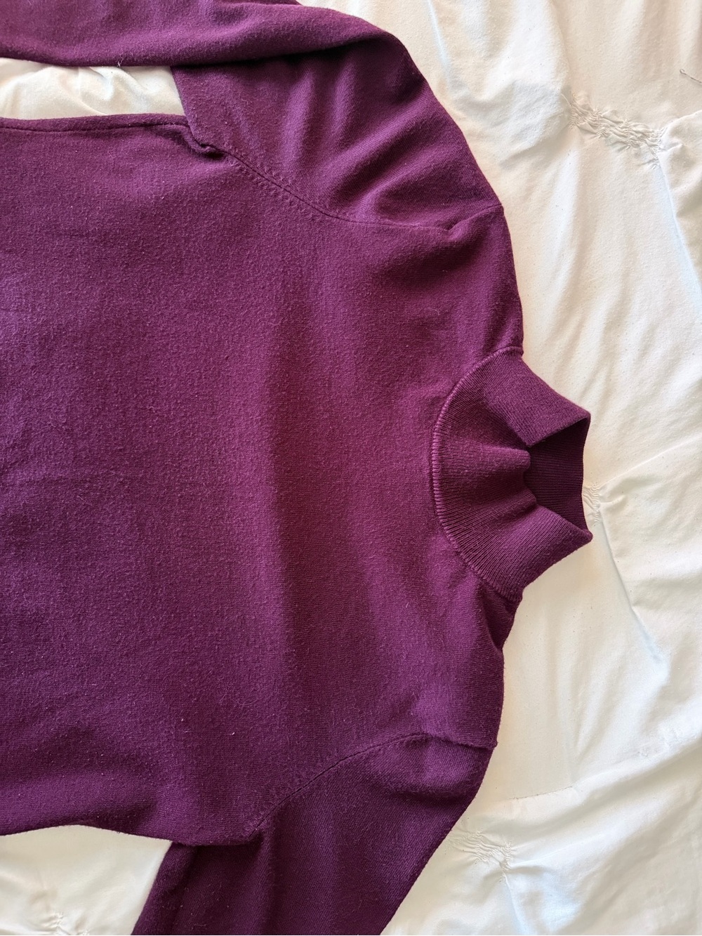 Plum Ruffle Cuff Sweatshirt - Picture 4 of 5